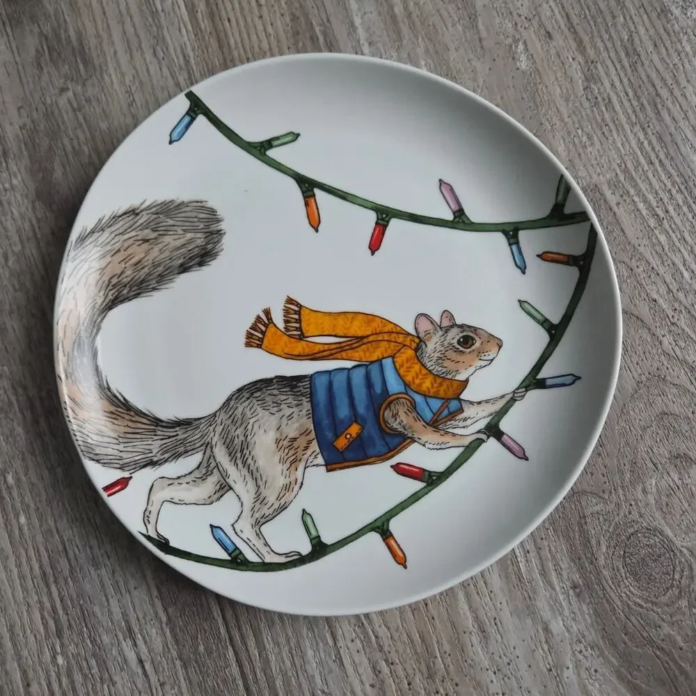 West Elm Rachel Kozlowski Dapper Squirrel Salad Plate 8.5